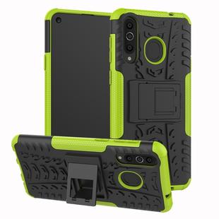 Tire Texture TPU+PC Shockproof Case for Galaxy A8s, with Holder (Green)