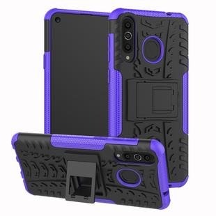Tire Texture TPU+PC Shockproof Case for Galaxy A8s, with Holder (Purple)