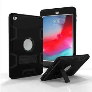 Contrast Color Silicone + PC Shockproof Case for iPad mini 5 / mini 4, with Holder(Black)