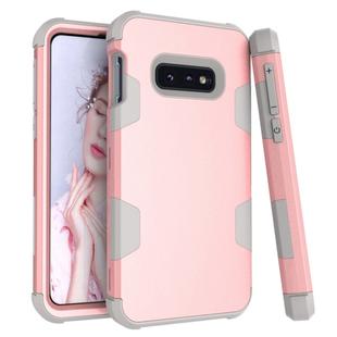 Contrast Color Silicone + PC Shockproof Case for Galaxy S10e (Rose Gold + Grey)