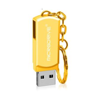 MicroDrive 4GB USB 2.0 Creative Personality Metal U Disk with Hook (Gold)