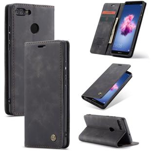 CaseMe Multifunctional Retro Frosted Horizontal Flip Leather Case for Huawei P Smart / Enjoy 7S /  Honor 9 Lite, with Card Slots & Holder & Wallet(Black)