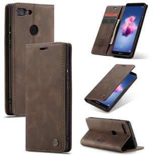 CaseMe Multifunctional Retro Frosted Horizontal Flip Leather Case for Huawei P Smart / Enjoy 7S /  Honor 9 Lite, with Card Slots & Holder & Wallet(Coffee)