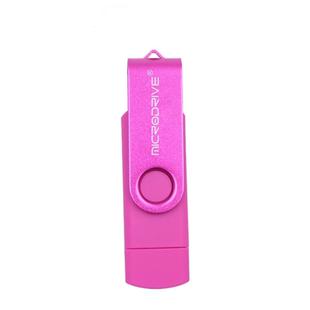 MicroDrive 4GB USB 2.0 Phone and Computer Dual-use Rotary OTG Metal U Disk (Pink)