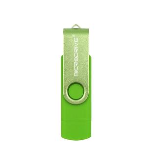 MicroDrive 4GB USB 2.0 Phone and Computer Dual-use Rotary OTG Metal U Disk (Green)