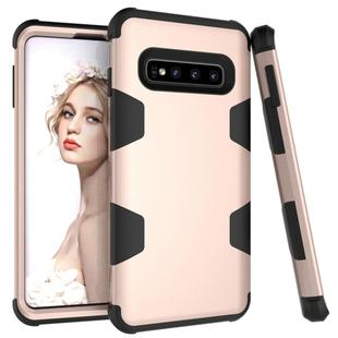 Contrast Color Silicone + PC Shockproof Case for Galaxy S10 (Gold)
