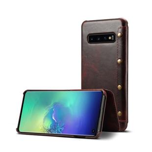 Oil Wax Cowhide Horizontal Flip Leather Case for Galaxy S10, with Card Slots & Wallet