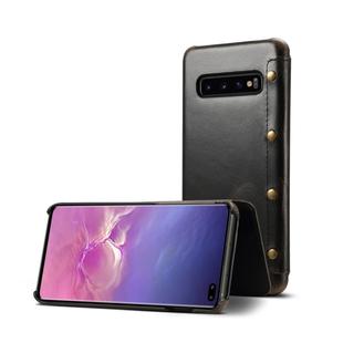 Oil Wax Cowhide Horizontal Flip Leather Case for Galaxy S10+, with Card Slots & Wallet