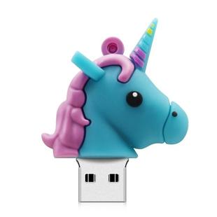 MicroDrive 64GB USB 2.0 Creative Unicorn Shape U Disk (Blue)