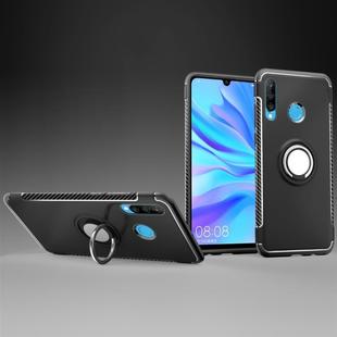 Magnetic 360 Degrees Rotation Ring Armor Phone Protective Case for Huawei P30 Lite / Nova 4e(Black)