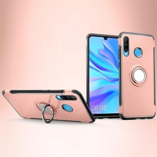 Magnetic 360 Degrees Rotation Ring Armor Phone Protective Case for Huawei P30 Lite / Nova 4e(Pink)