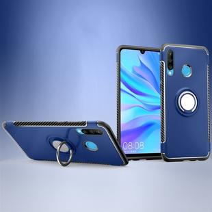 Magnetic 360 Degrees Rotation Ring Armor Phone Protective Case for Huawei P30 Lite / Nova 4e(Blue)