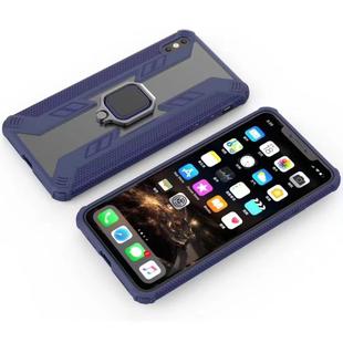 Iron Warrior Shockproof PC + TPU Protective Case for iPhone XS Max, with Ring Holder(Dark Blue)
