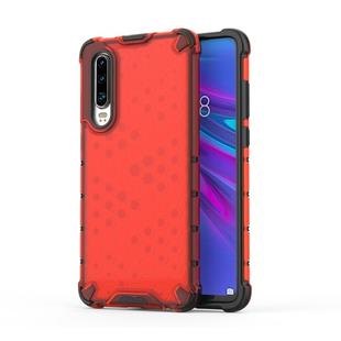 Shockproof Honeycomb PC + TPU Protective Case for Huawei P30 (Red)