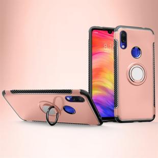 Magnetic 360 Degrees Rotation Ring Armor Protective Case for Xiaomi Redmi 7 (Pink)