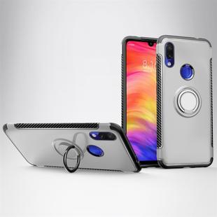 Magnetic 360 Degrees Rotation Ring Armor Protective Case for Xiaomi Redmi 7 (Silver)