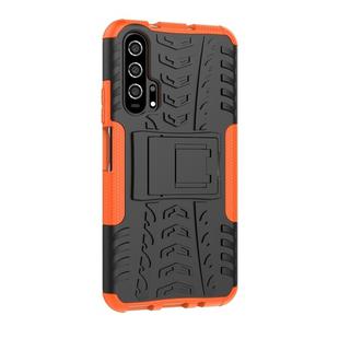 Tire Texture TPU+PC Shockproof Case for Huawei Honor 20 Pro, with Holder (Orange)