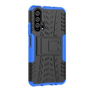 Tire Texture TPU+PC Shockproof Case for Huawei Honor 20 Pro, with Holder (Blue)