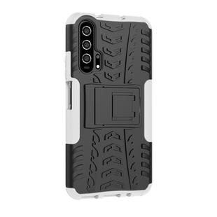 Tire Texture TPU+PC Shockproof Case for Huawei Honor 20 Pro, with Holder (White)