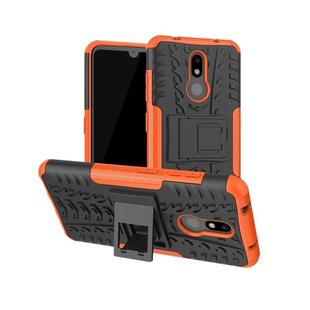 Tire Texture TPU+PC Shockproof Case for Nokia 3.2, with Holder (Orange)