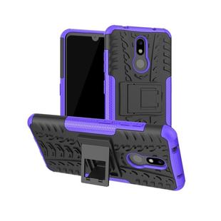 Tire Texture TPU+PC Shockproof Case for Nokia 3.2, with Holder (Purple)