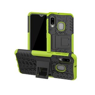 Tire Texture TPU+PC Shockproof Case for Galaxy A20e / A10e, with Holder (Green)