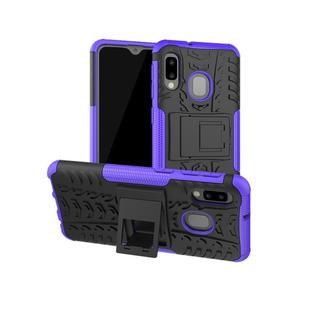 Tire Texture TPU+PC Shockproof Case for Galaxy A20e / A10e, with Holder (Purple)