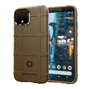 Shockproof Protector Cover Full Coverage Silicone Case for Google Pixel 4 (Brown)