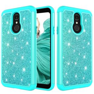 Glitter Powder Contrast Skin Shockproof Silicone + PC Protective Case for LG Q7 / Q7 Plus (Green)