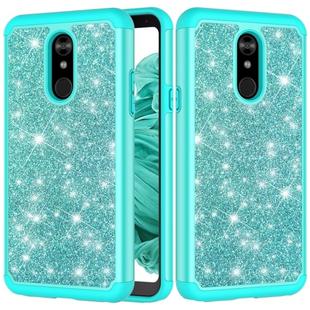 Glitter Powder Contrast Skin Shockproof Silicone + PC Protective Case for LG Stylo 5 (Green)