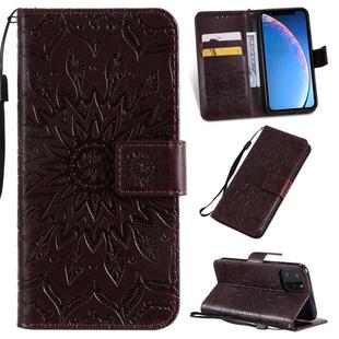 For iPhone 11 Pro Pressed Printing Sunflower Pattern Horizontal Flip PU Leather Case , with Holder & Card Slots & Wallet & Lanyard