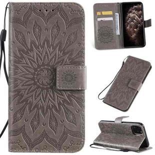 For iPhone 11 Pro Max Pressed Printing Sunflower Pattern Horizontal Flip PU Leather Case , with Holder & Card Slots & Wallet & & Lanyard