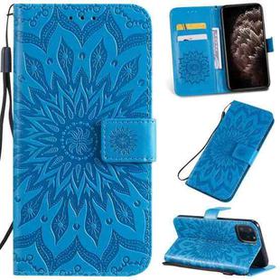 For iPhone 11 Pro Max Pressed Printing Sunflower Pattern Horizontal Flip PU Leather Case , with Holder & Card Slots & Wallet & & Lanyard