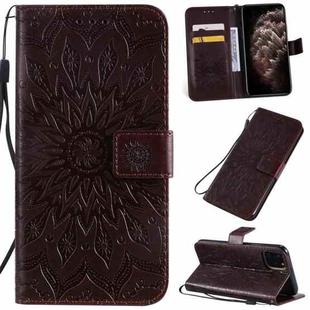 For iPhone 11 Pro Max Pressed Printing Sunflower Pattern Horizontal Flip PU Leather Case , with Holder & Card Slots & Wallet & & Lanyard