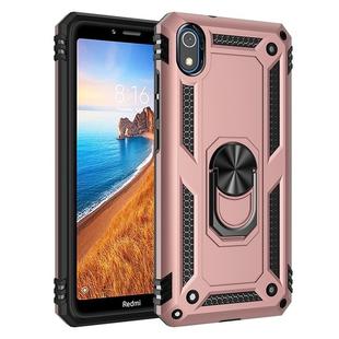 For Xiaomi Redmi 7A Armor Shockproof TPU + PC Protective Case with 360 Degree Rotation Holder (Rose Gold)