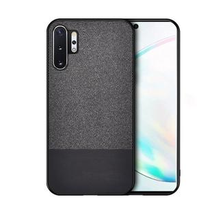 For Galaxy Note 10 Pro / Note 10+ Shockproof Splicing PU + Cloth Texture PC + TPU Protective Case (Black)