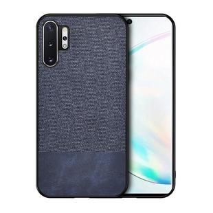 For Galaxy Note 10 Pro / Note 10+ Shockproof Splicing PU + Cloth Texture PC + TPU Protective Case (Blue)