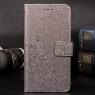 For Nokia 3.1 Plus Pressed Flowers Horizontal Flip Leather Case With Magnetic Buckle & Holder & Card Slots & Wallet (Gray)