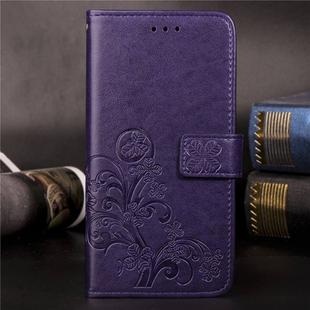 For Nokia 3.1 Plus Pressed Flowers Horizontal Flip Leather Case With Magnetic Buckle & Holder & Card Slots & Wallet (Purple)