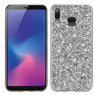 Glitter Powder Shockproof TPU Protective Case For Galaxy A6s (Silver)