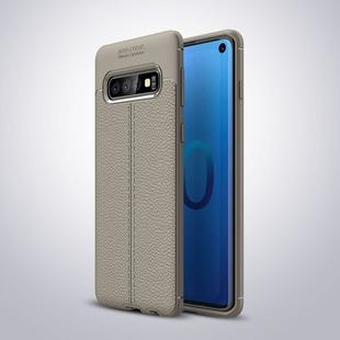 Litchi Texture TPU Shockproof Case for Galaxy S10 (Gray)
