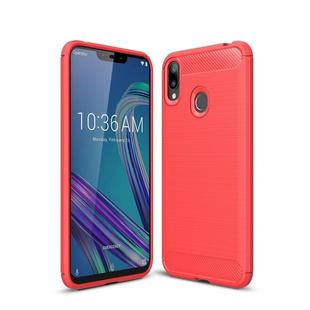 Brushed Texture Carbon Fiber Shockproof TPU Case for ASUS ZenFone Max (M2) (Red)