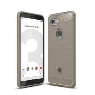 Brushed Texture Carbon Fiber Shockproof TPU Case for Google Pixel 3 Lite (Grey)