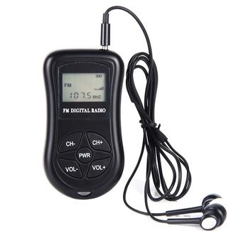 HRD-107 DSP Digital Display Portable Stereo FM Radio with Headset(Black)