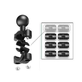 25mm Ball Head Motorcycle Rearview Mirror Fixed Mount Holder with 4 Styles Gaskets for GoPro, Insta360, DJI and Other Action Cameras(Black)