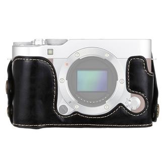 1/4 inch Thread PU Leather Camera Half Case Base for FUJIFILM X-A3 / X-A10(Black)