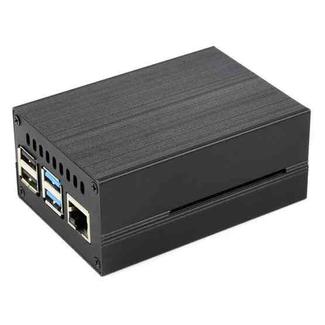 Waveshare Stripe Aluminum Cooling Case for Raspberry Pi 4, Built-In Active Radiator with Fins(Black)