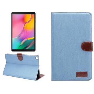 Dibase Denim Texture Horizontal Flip PC + PU Leather Case with Holder & Card Slots & Sleep / Wake-up Function For Galaxy Tab A 8.0 inch (2019) / T290 / T295(Light Blue)