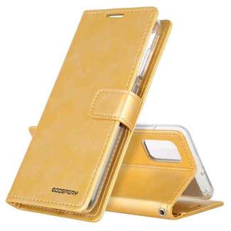 For Samsung Galaxy S20 FE GOOSPERY BLUE MOON Crazy Horse Texture Horizontal Flip Leather Case With Bracket & Card Slot & Wallet(Gold)
