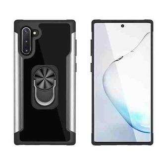 For Samsung Galaxy Note 10 PC +TPU + Metal Shockproof Protective Case with Ring Holder(Silver)